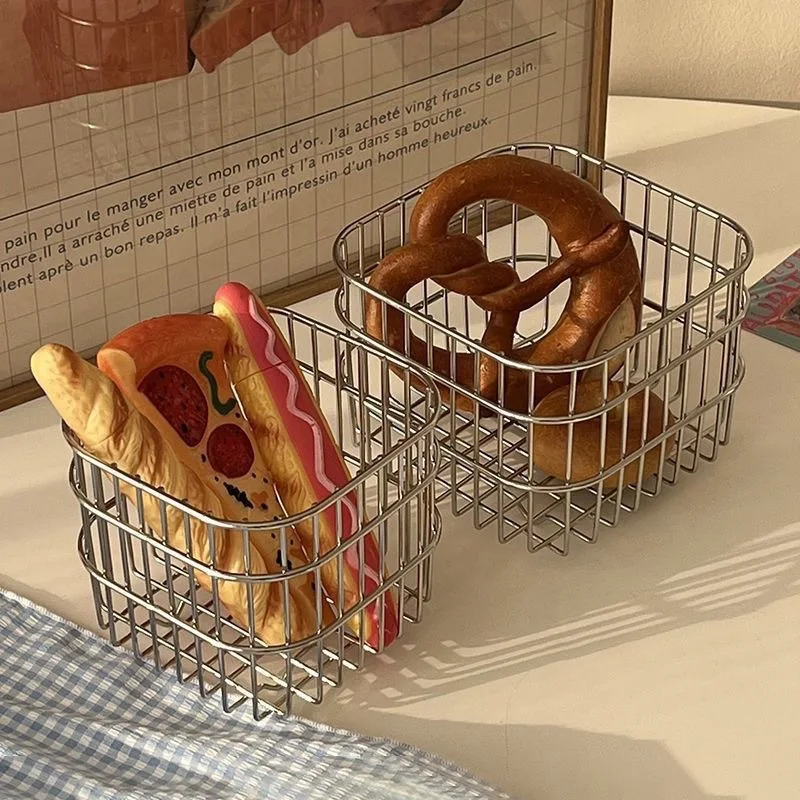Compost Bin Countertop - 금속 와이어 수납 바구니 데스크탑 정리함