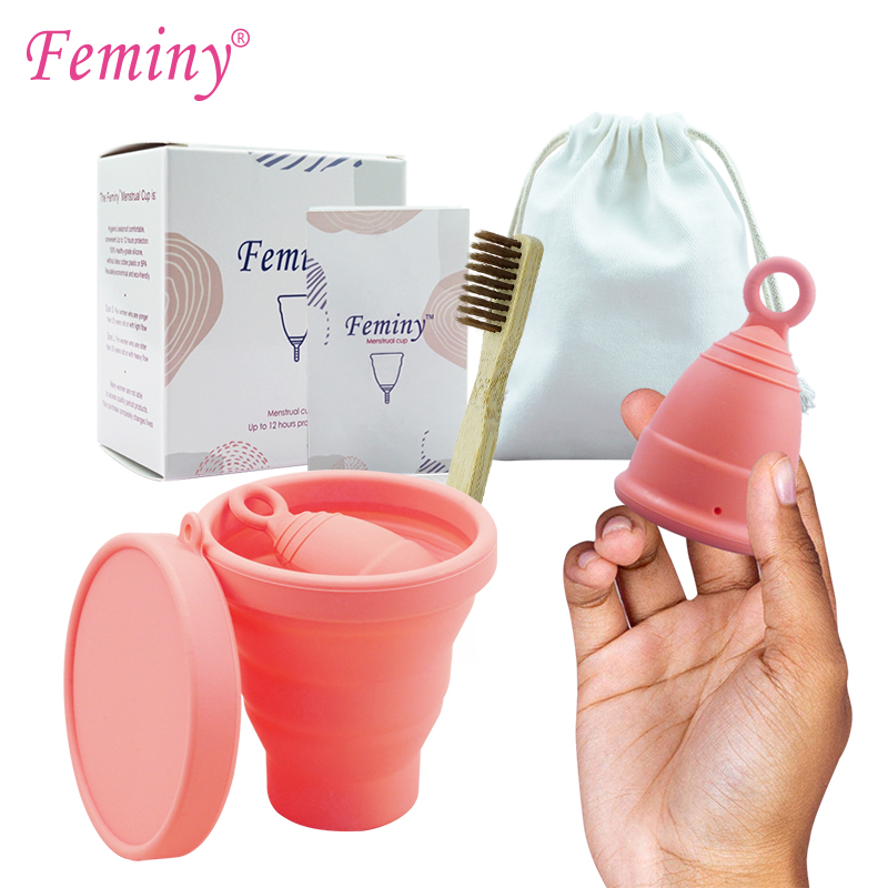 Menstrual Cup Silicone - 살균 컵 포함 저자극성 생리컵, 여성용