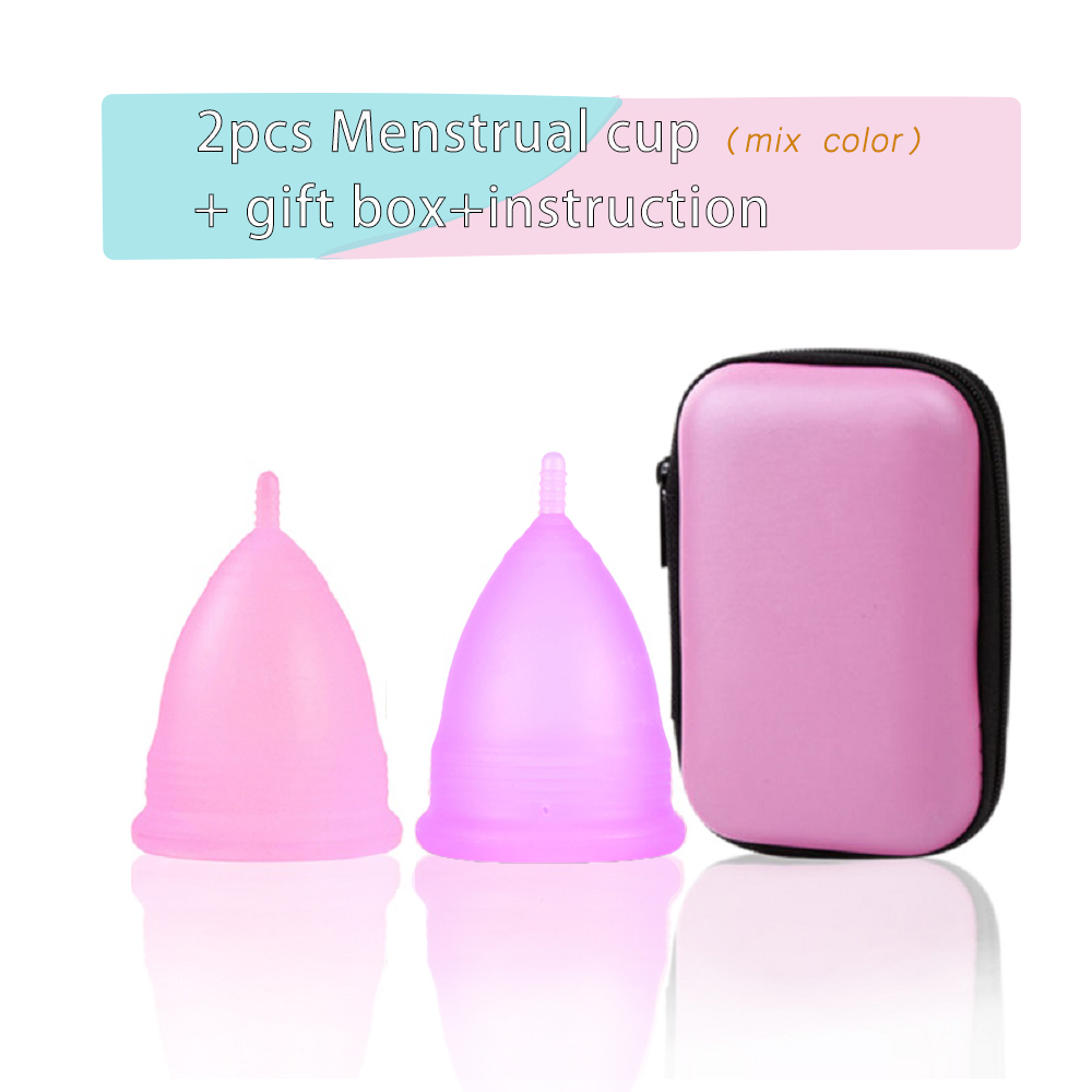 Menstrual Cup Silicone - 2Pcs 여성 월경 컵 의료 실리콘