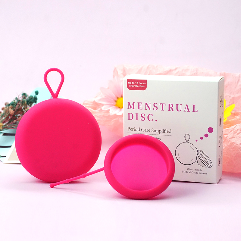 Menstrual Cup Silicone - 코드가있는 여성 월경 디스크 재사용 가능한