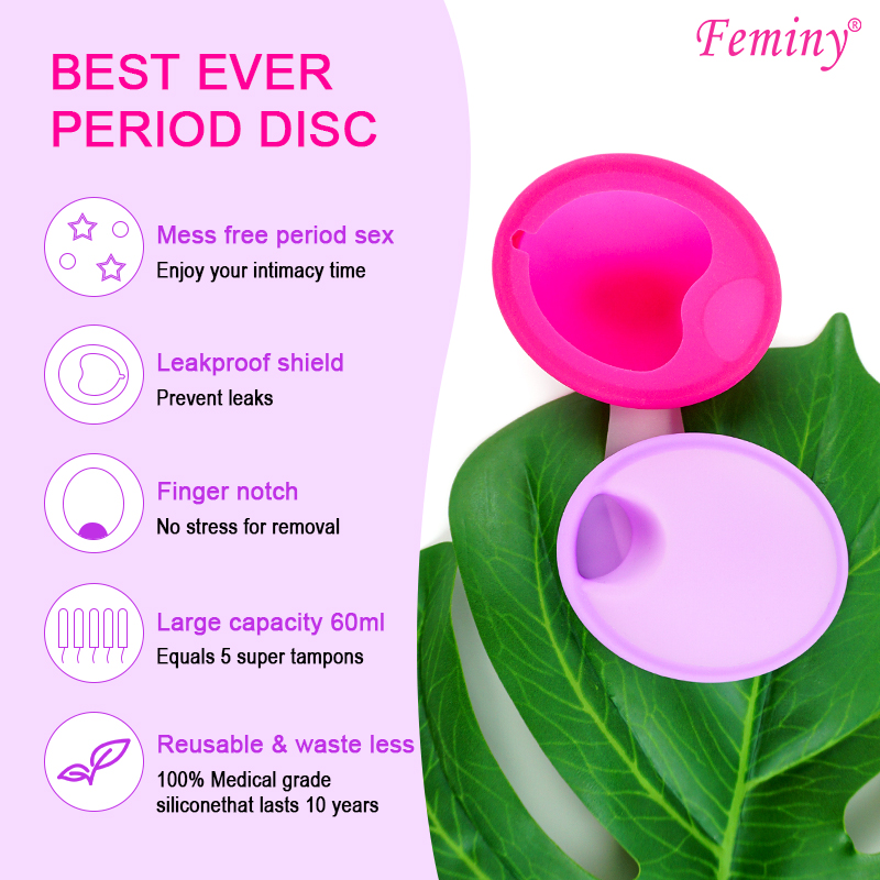 Feminy 재사용 가능한 월경 디스크 휴대용 월경 수 - Menstrual Cup Silicone 리뷰 및 가격