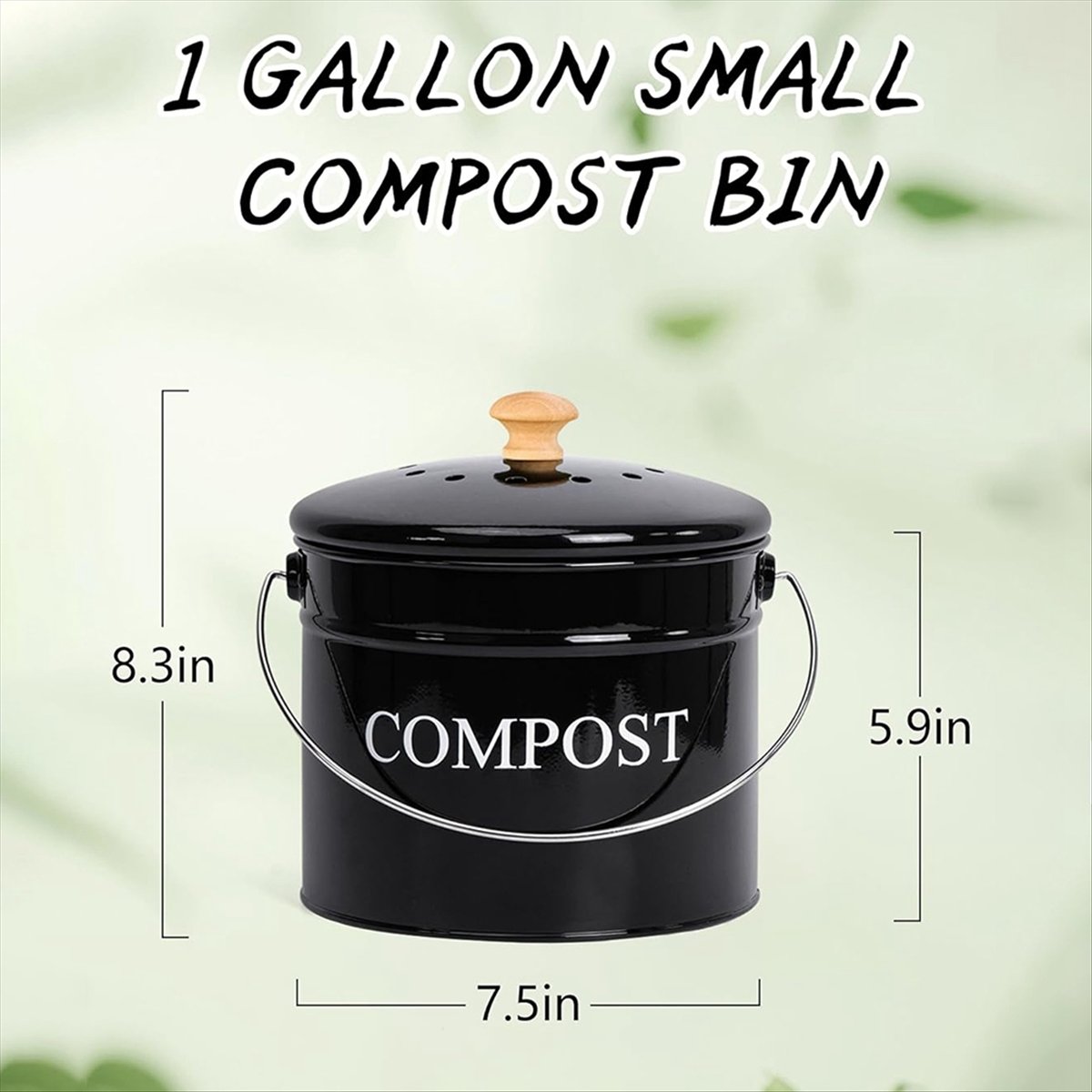 주방 조리대용 퇴비통, 뚜껑이 있는 주방용 1갤런 퇴비 - Compost Bin Countertop 리뷰 및 가격